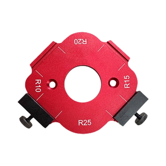 Aluminum Alloy Corner Radius Template, Precision Reusable Woodworking Router Jig for Accurate Round Corner Cutting with Multiple Angle Specifications,Red
