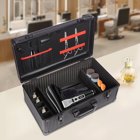Aluminum Alloy Cosmetic Case, Barber Case, Small Makeup Train Case for Professionals, Portable Tool Box Organizer for Hairdressing, Barber Tools, Durable Construction