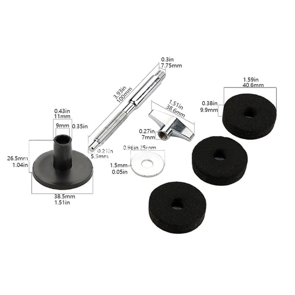 Aluminum Alloy Cymbal Stacker Kit with Felt Pads for Drum Set Hardware