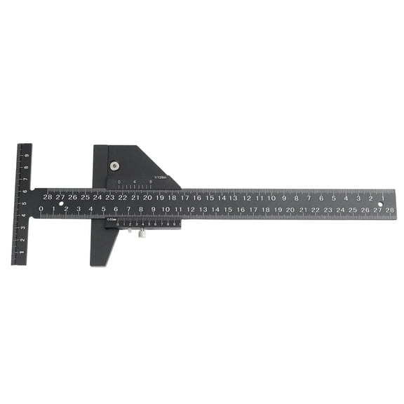 Aluminum Alloy Depth T Ruler 0-280mm Sliding Gauge Scribe for Woodworking Measuring Tool Marking Layout Black Finish