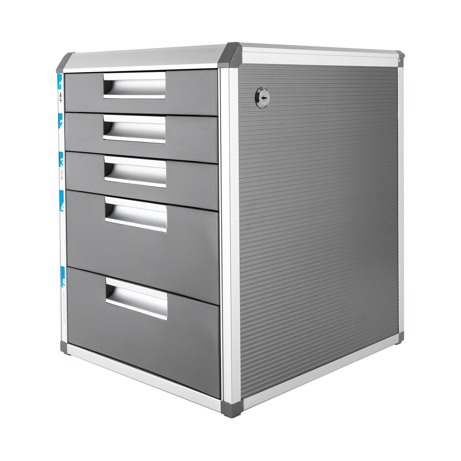 Grey File Set Aluminum Alloy Desktop 5-Drawer File Cabinet,Grey Desktop Lateral A4 ...
