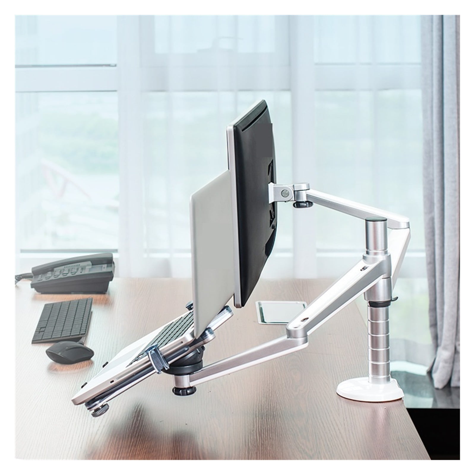Stand Setup Aluminum Alloy Display Stand Laptop Monitor Stand Dual Arm Monitor ...