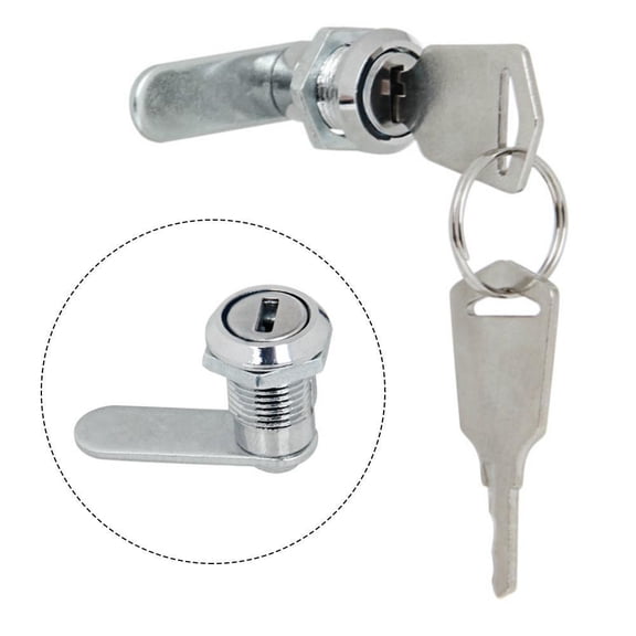 Aluminum Alloy Drawer Lock Cabinet Mailbox Filing Furniture Lock with 2 Keys, 12mm Aperture, Silver, Secure Locking for Personal Possessions, Easy Installation for Lockers and Tool Cabinets