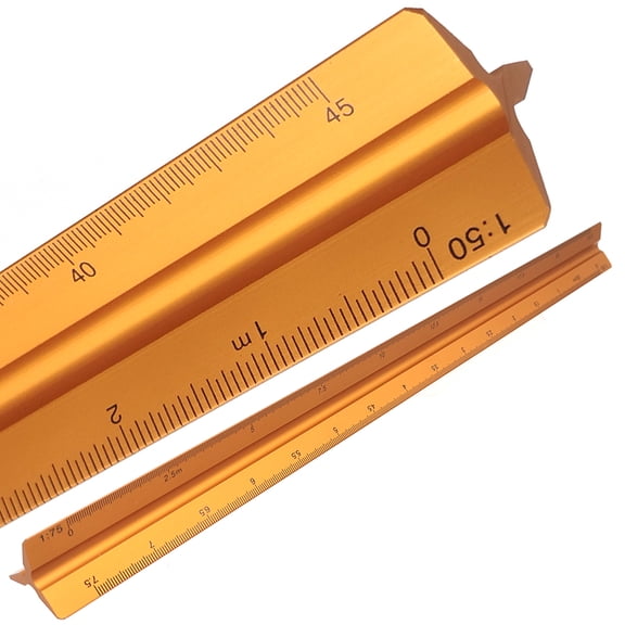 Aluminum Alloy Engineer Triangular Scale Ruler Metric Scale 1:20, 1:25, 1:50, 1:75, 1:100, 1:125