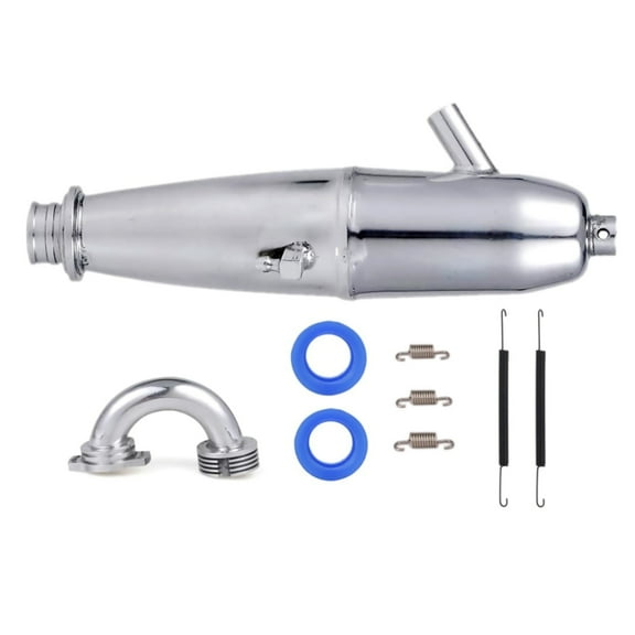 Aluminum Alloy Exhaust Pipe Set for 1/8 Oil-Powered RC Car Lightweight, Easy to Install Repair Parts
