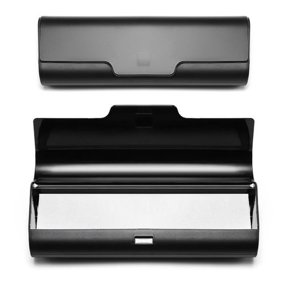 Aluminum Alloy Eyeglass Case, Ultra-Thin Reading Glasses Case, Portable Travel Metal Hard-Shell Eyeglass Protective Case, 5.9 Inches, Black.