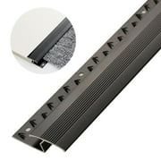 Aluminum Alloy Floor Transition StripCuttable Carpet Edge Protector,Carpet to Tile Threshold Strip,Door/Carpet/Tile/Threshold Reducer,Carpet Edge Trim for Home,Office,Hotel,0.9m Black