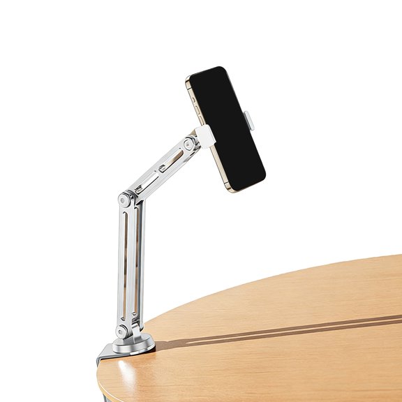 Aluminum Alloy Foldable Stand with 4 Axises 360 Rotation Clamp Base for Tablets and Phones