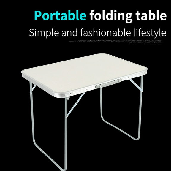Aluminum Alloy Folding Table - Portable (2300g Ultra-Light, Heavy-Duty Load-Bearing, Metal Edge Reinforcement, for Outdoor Stall/BBQ/Camping/Home)