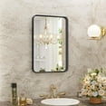 thumbnail image 1 of Sweet Furniture F Bathroom Mirror Vanity Mirror for Wall, Aluminum Alloy Framed Wall Mirror Farmhouse, Rounded Rectangle Bathroom Vanity Mirror,Anti-Rust,Tempered Glass,Hangs Horizontally, 1 of 7
