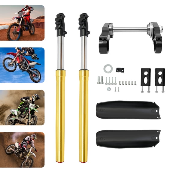 Aluminum Alloy Front Forks Set Shock Triple Tree Clamp For Most Dirt Pit Bike 110cc/125cc 29" 45/48mm
