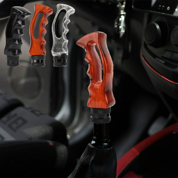 Aluminum Alloy Gear Shift Knob Stick – Universal Car Shifter Handle for Manual and Automatic, Extended Decorative Wave Design, Comfortable , Easy Install with Adapters and Tool