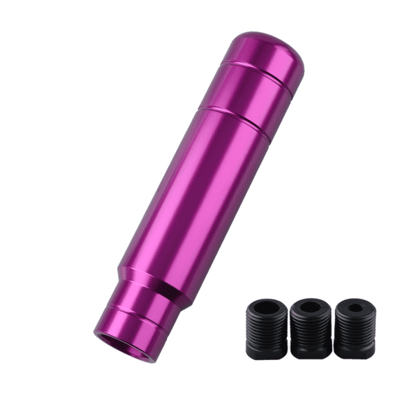 Aluminum Alloy Heavy Weighted Shifter Knob, 5" Auto Gear Shift Knob, Car Gear Lever Stick Shifter Handle,with 3 Threaded Adapters M8 M10 M12,Fit Most Automatic Manual Vehicle(Purple)