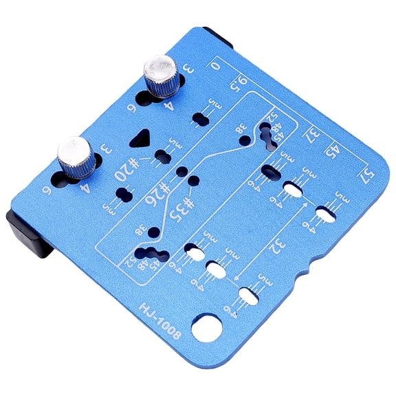 Aluminum Alloy Hinge Drilling Locator Template for 26mm 35mm Concealed Cabinet Hinges with Alignment Slot Hand Tightening Screw