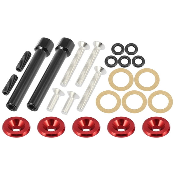 Aluminum Alloy Low Profile Engine Valve Cover Washer Bolt Kit Red for Acura for Honda D-Series Engines D15 D16