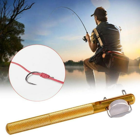 Aluminum Alloy Manual Fishing Hook Tier Double-Headed Needle Knots Tie Fishing Line Knotter Fishhook Tie Device Fly Tying Tool