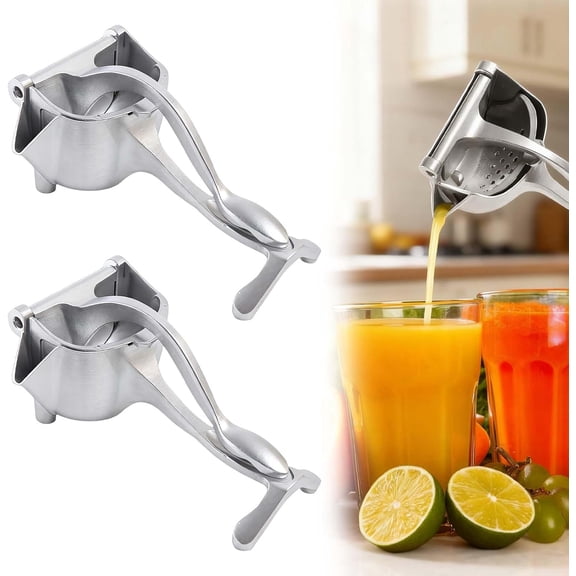 Aluminum Alloy Manual Hand Press Juicer for Citrus Fruits, Fresh Fruit Juice Extractor, Lemon Orange Lime Grapefruit Pomegranate Squeezer (2 PCS)