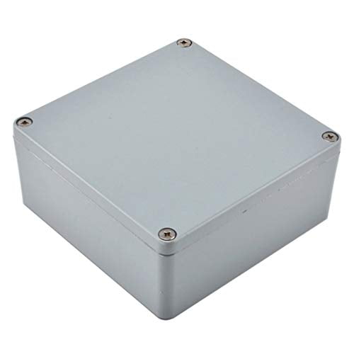 Aluminum Alloy Metal Small Dustproof Waterproof IP66 Junction Box Extruded Industrial Structure Indoor Outdoor Universal Electric Project Enclosure Grey 6 x 6 x 2.8 Inches(160mmx160mmx70mm)