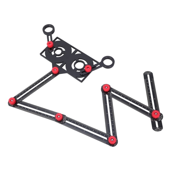Aluminum Alloy Multi-function 6/12 Fold Ruler Finder Angler Ruler Metal Drill Guide Locator 6/12 Fold
