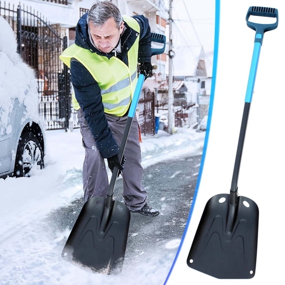 Aluminum Alloy Multifunctional Long Handled Snow Shovel with Folding Design for Outdoor and Off-Road Use, Versatile Cleaning Tool, Size: 37 x 8.66 in