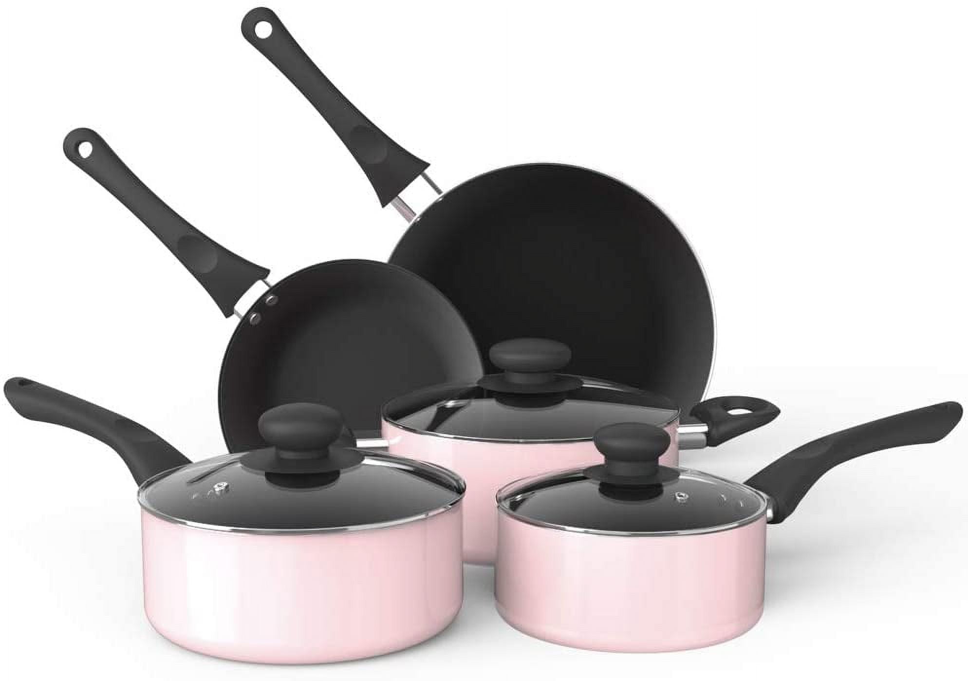 Prikoi Nonstick Cookware Set, Aluminum Kitchen Pots and Pans Set, Stovetop,Induc