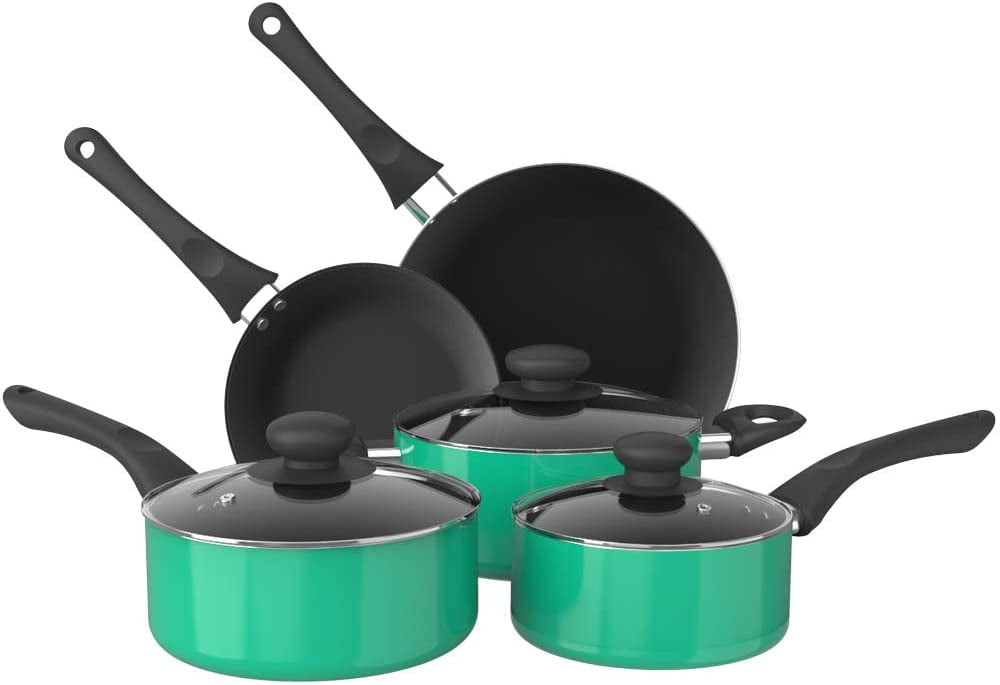 Set of non-stick cookware for 3-4 people in die-cast aluminum for