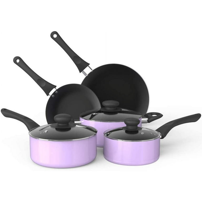 8 Piece Set, Easy Care Nonstick Cookware, Dishwasher Safe Cookware