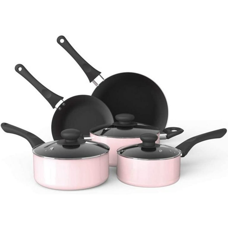 NutriChef Nonstick Cooking Kitchen Cookware Pots and Pans, 20 Piece Set,  Pink