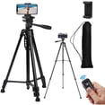 thumbnail image 1 of Aluminum Alloy Phone & Camera Tripod Stand, Lightweight Portable Design, Rechargeable Wireless Remote for Convenient Control, 1 of 5