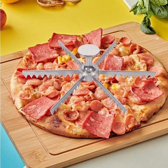 Aluminum Alloy Cake & Pizza Slicing Guide, 6 Equal Portions Divider Tool, Reusable Dessert Separator for Pie, Cheesecake, Pastry & Baking Use