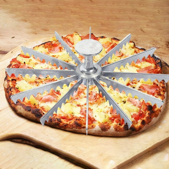 Aluminum Alloy Pizza & Pie Cutter, Multi-Slice Divider Marker, 6/8/10 Slice Equal Portion Cutter, Baking Tool for Pizza Cake Pie, 9.3" Diameter