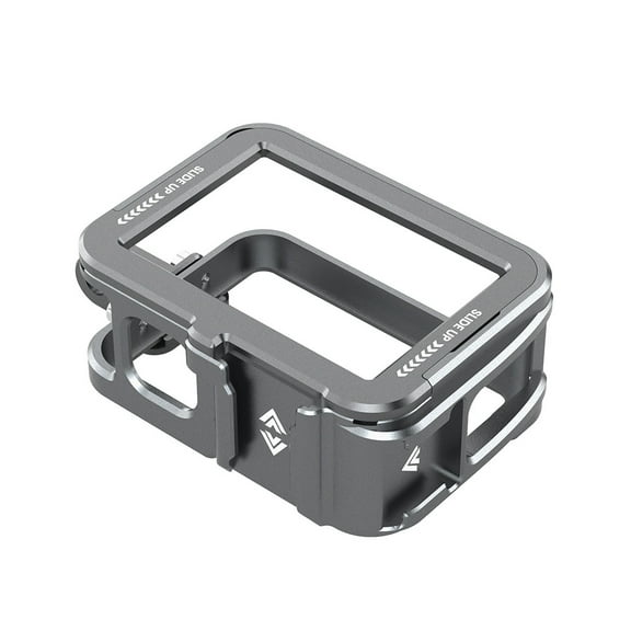 Aluminum Alloy Protective Frame Compatible with GoPro Hero 13 12 11 10 9, RUYIQUQU Metal Camera Cage with Magnetic Quick Release, Dual Cold Shoe Mount and Horizontal Vertical Shooting Support