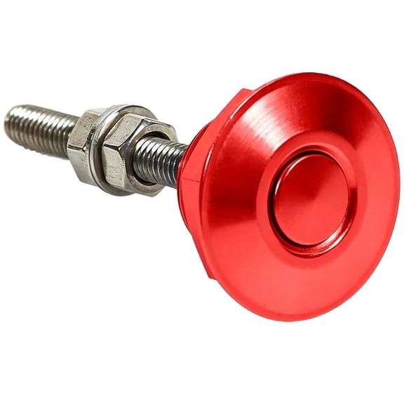 Aluminum Alloy Quick Latch Auto Hood Pins, 1.18 Inch 30Mm Diameter Push Button Quick Release Bonnet Lock Clip, High Clamping force Vehicle Hardware, Lightweight Replacement Accessory,Red