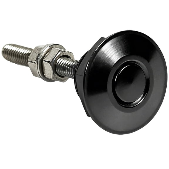Aluminum Alloy Quick Latch Auto Hood Pins, 1.18 Inch 30Mm Diameter Push Button Quick Release Bonnet Lock Clip, High Clamping force Vehicle Hardware, Lightweight Replacement Accessory,Black