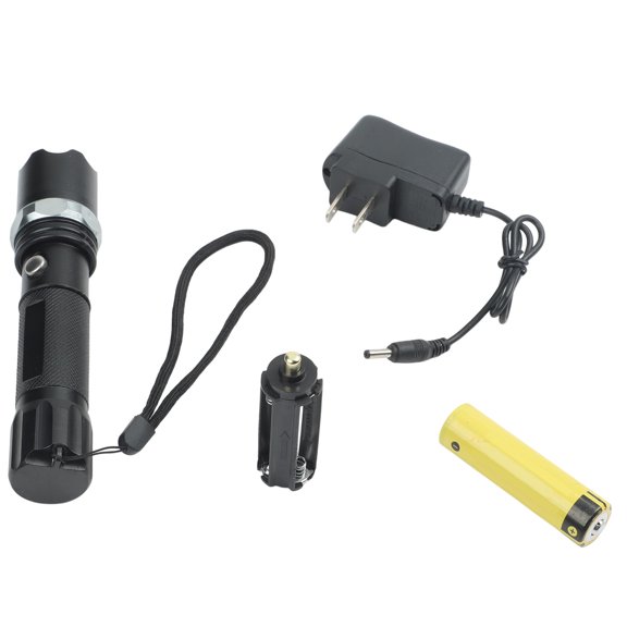 Aluminum Alloy Rechargeable LED Flashlight Rotating Zoom Outdoor Camping Hiking