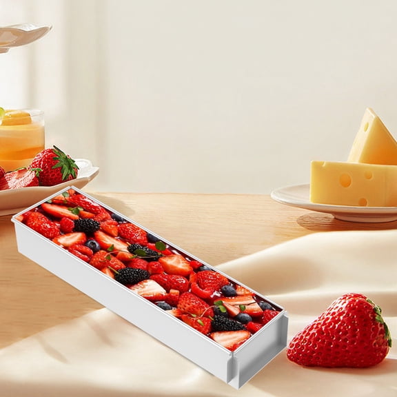Aluminum Alloy Rectangular Baking Mould Heat Resistant Non Stick Rectangle Mousse Cake Mould With Spatula Lid for Pies Pizza Toast Bread
