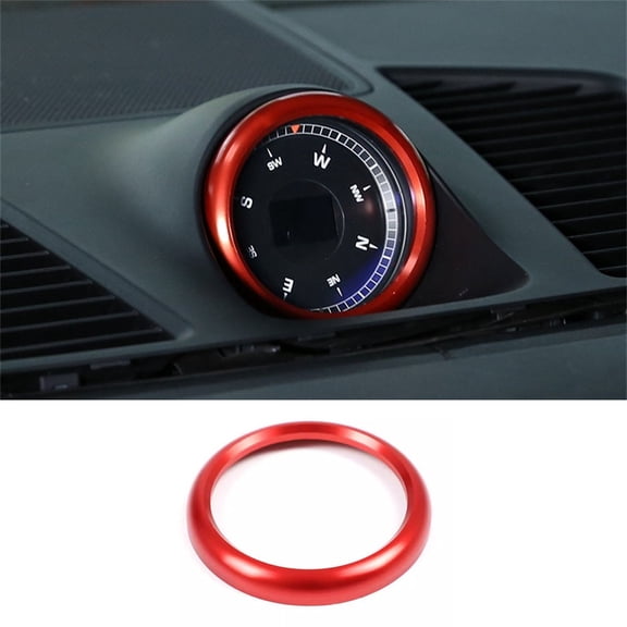 Aluminum Alloy Red Interior Car Dashboard Clock Ring Trim Fit for Porsche Panamera 2010-2016/718 2016-2021/911 2005-2018/Cayenne 2011-2021/Macan 2014-2022