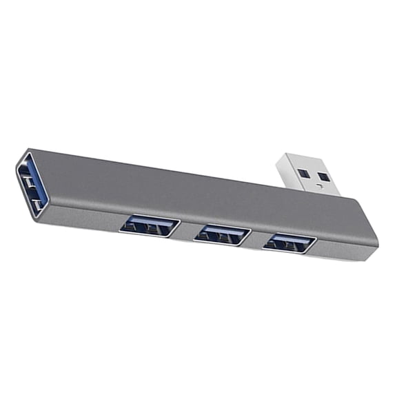 Aluminum Alloy Right Angled USB Hubs 4 Port USB3.0 Type C and USB2.0 Port Spaces Saving Desktop Organization Plugs and Play