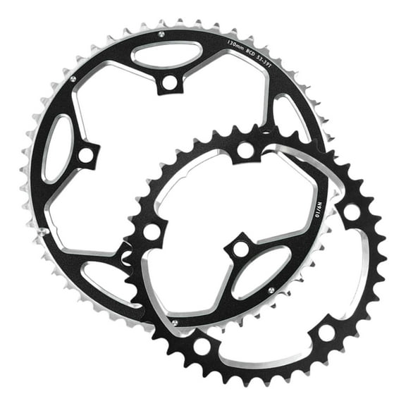 Aluminum Alloy Road Bike Chainring Chainring 130mm BCD 39-53T Black