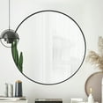 thumbnail image 1 of Aluminum Alloy Round Deep Mirror Hanging Mirror Decorative Mirror for Bedroom, Vanity Washrooms,28",Black, 1 of 4