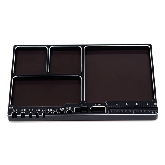 Aluminum Alloy Screw Tray Tool Storage Plate Square Maintenance Box for Car Truck Model Part Accessories