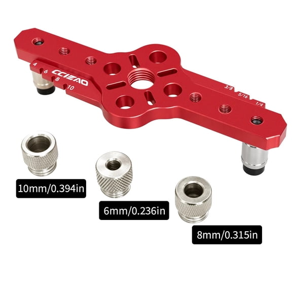 Aluminum Alloy Self-Centering Doweling Jig Kit, Multi-Size Drill Bushings, Accurate Hole Locator for Woodworking DIY, Dowel Guide