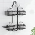 thumbnail image 1 of Aluminum Alloy Shower Caddy Hanging, No Drilling Over the Shower Head, 2 Levels Organizer with Hooks, Razor Holder, Soap Holder, 1 of 4