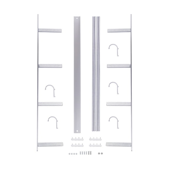 Aluminum Alloy Silver Wire Spool Rack Thread Holder Organizer, 60x50x10cm for Sewing Tools, Ribbon Roll Storage, Durable and Space-Saving