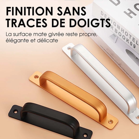 Aluminum Alloy Sliding Door Handle | Matte Frosted Finish | Ergonomic Grip | Drill Mount | Modern Cabinet Door Pull | Multiple Sizes S/M/L | Durable Construction