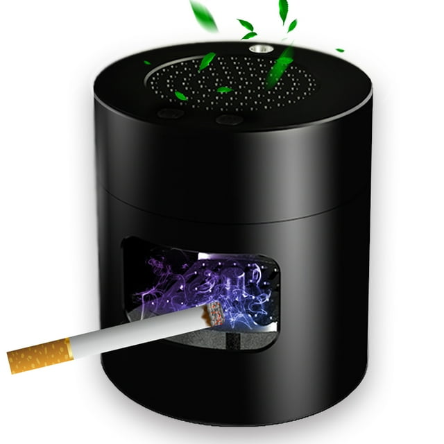 Aluminum Alloy Smokeless Ashtray purifier, 3 in 1 USB Rechargeable Smoke Grabber Ashtrays with
