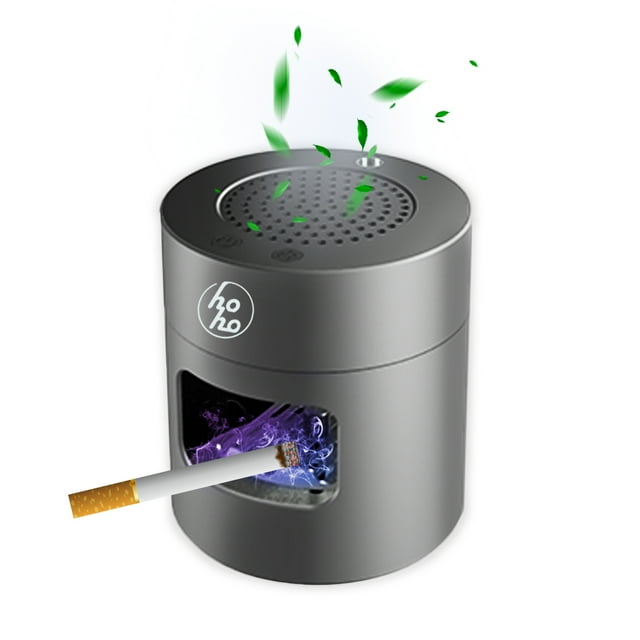 Aluminum Alloy Smokeless Ashtray purifier, 3 in 1 USB Rechargeable Smoke Grabber Ashtrays with