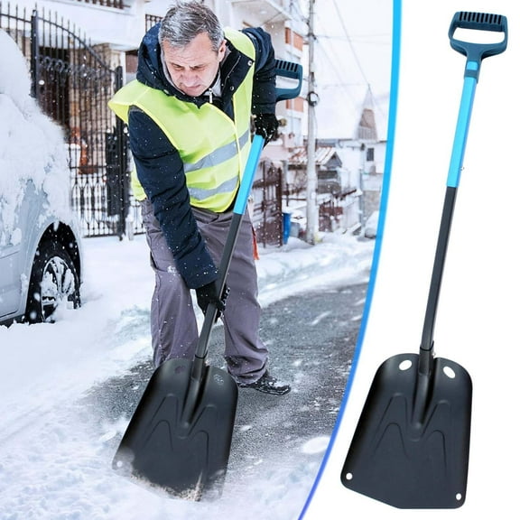 Aluminum Alloy Snow Shovel, Foldable Long Handle, Off-Road Car Shovel, Multi-Tool for Camping, Emergency Snow Removal, Lightweight Durable