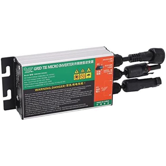 Aluminum Alloy Solar Inverter GMI PV IP55 Grid Tie Microinverter for Small Solar System 24V40V (GMI260W-AC110V)$$Garden &