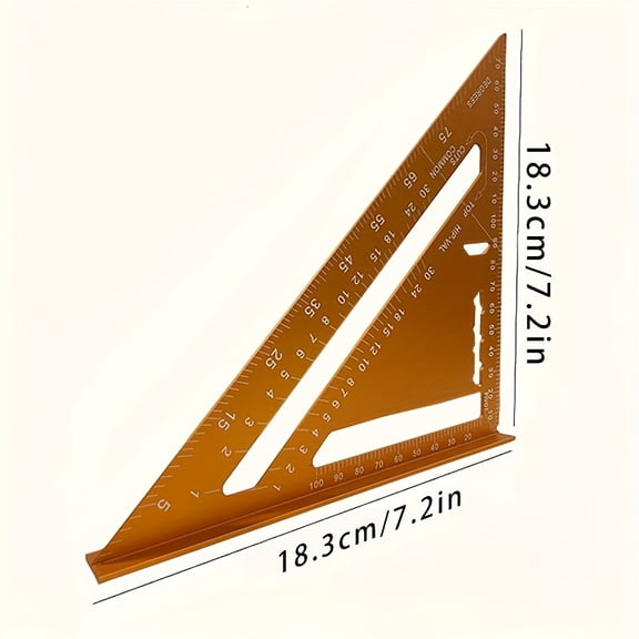 Aluminum Alloy Speed Square Triangle Ruler, Carpenter Measuring Layout Tool, Multiple Color Options